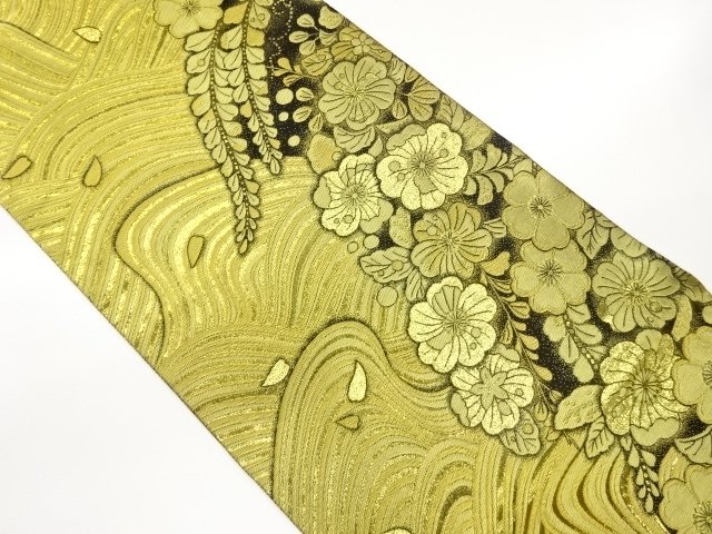 JAPANESE KIMONO / FUKURO OBI / WOVEN TSUJIGAHANA & ABSTRACT PATTERN 